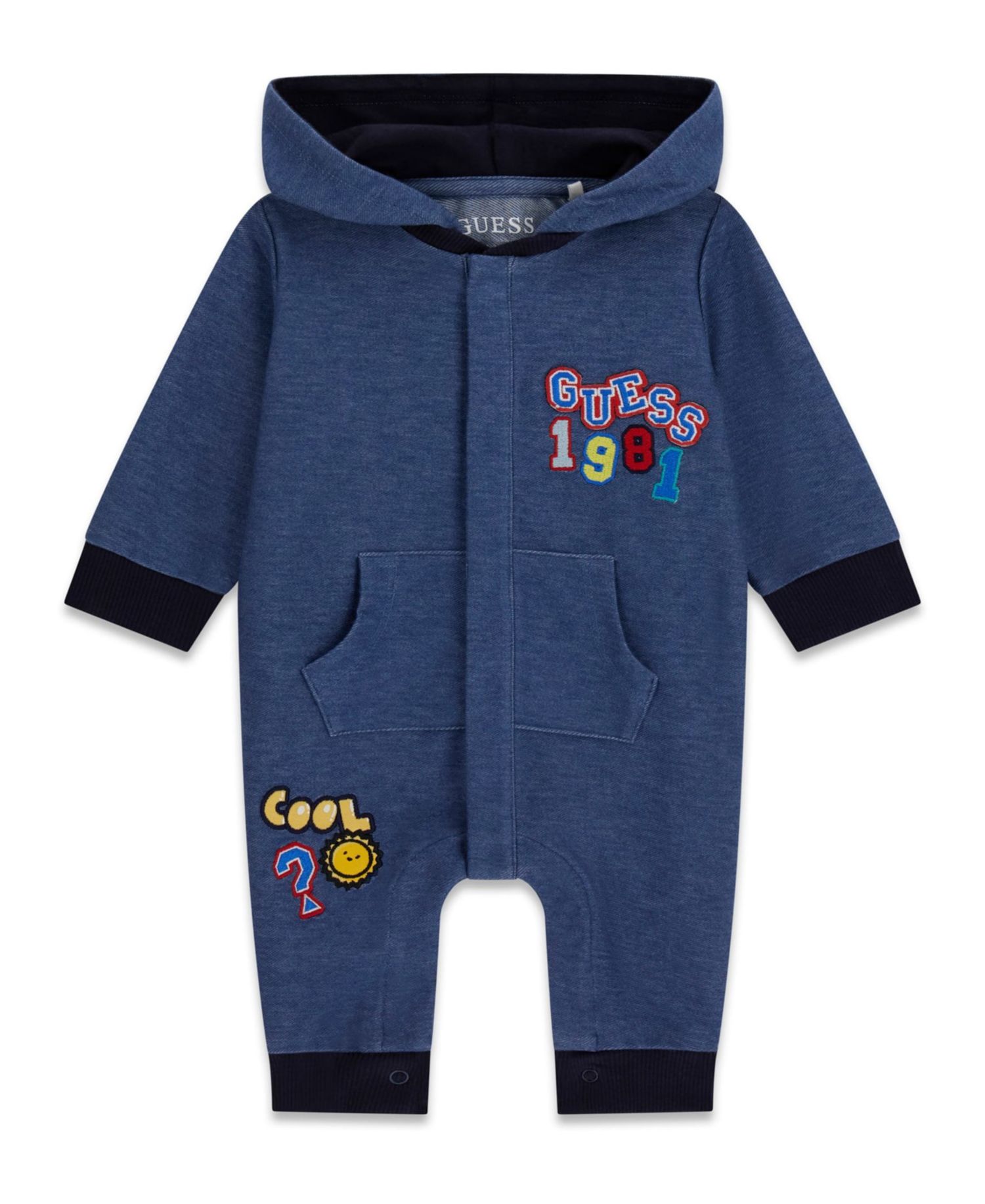 Baby Boys' Knit Denim Hooded Coverall