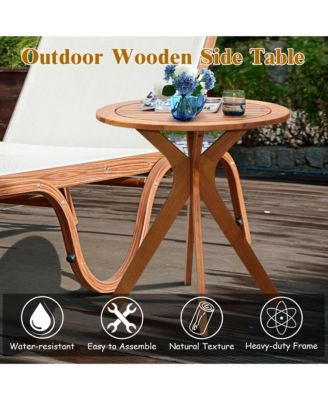 27'' Outdoor Round Table Solid Wood Coffee Side Bistro Table
