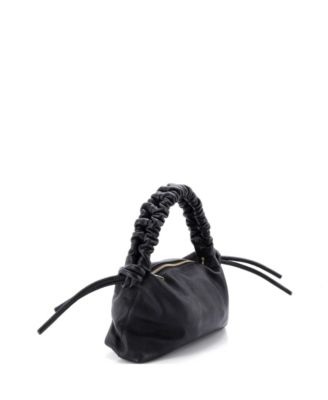 Mini Drawstring Top Handle Bag Leather