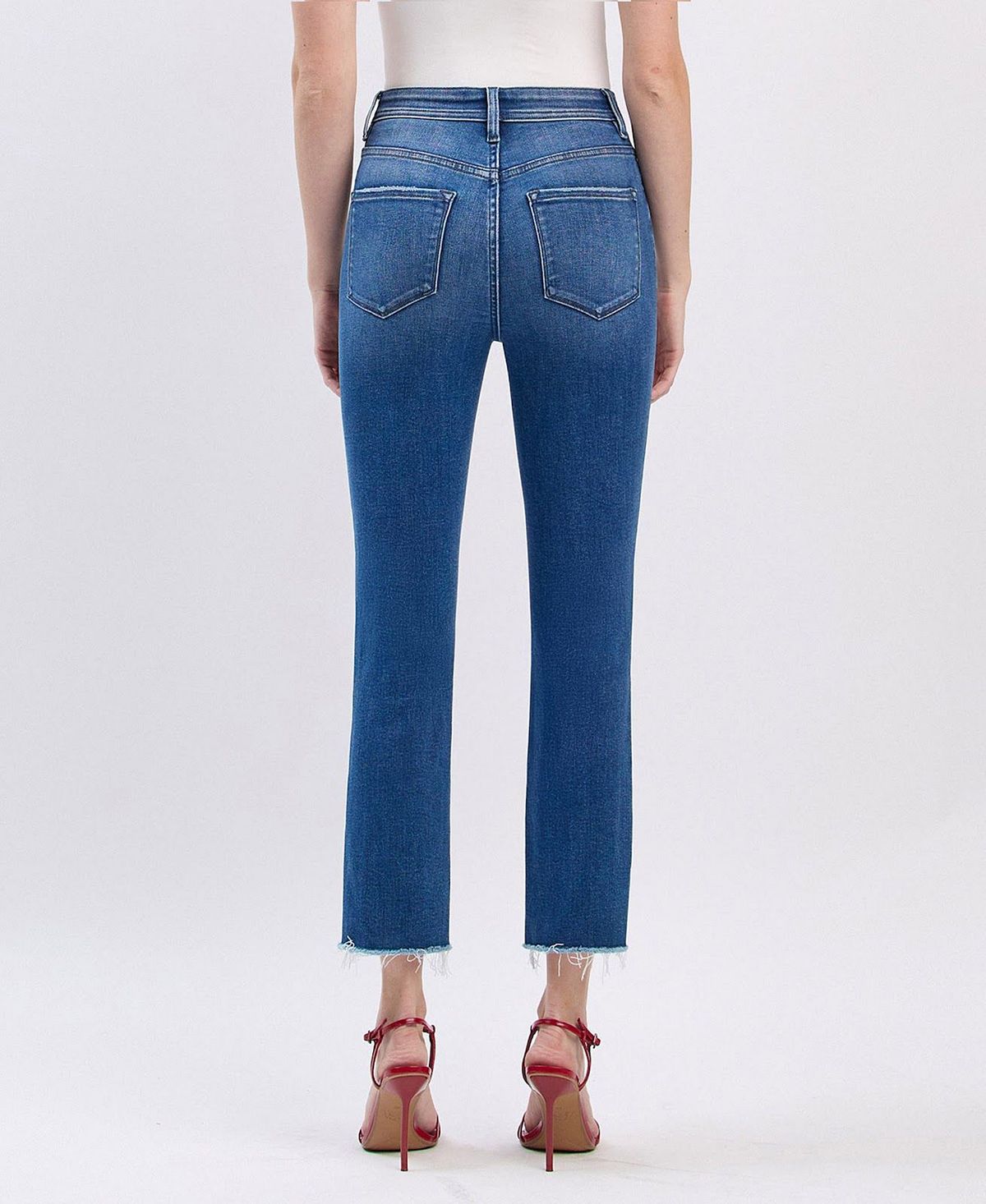 Flying Monkey Women's Super High Rise Slim Straight Jeans view 5 — MAYCSS fashion products
