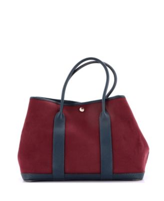 36 Garden Party Tote Toile and Leather