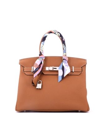 Birkin 30 Handbag Brown Togo with Palladium Hardware