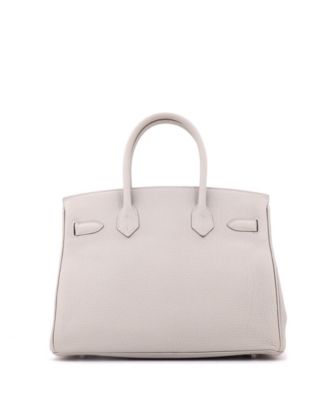 Birkin 30 Handbag Grey Togo with Palladium Hardware