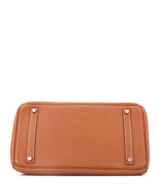 Birkin 35 Handbag Brown Togo with Palladium Hardware