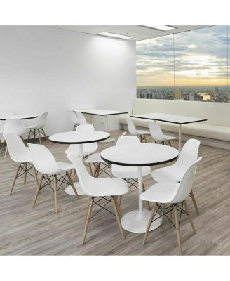 Set of 2 Dining Chairs Mid Century Modern Wooden Legs Kitchen Living Room