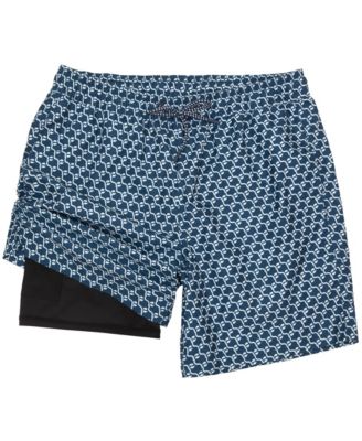 Men's Compression Liner Swim Trunks with Back Zipper Pocket