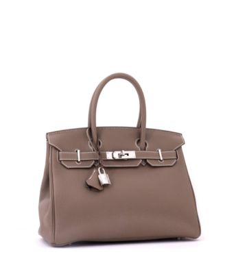 Birkin 30 Handbag Grey Togo with Palladium Hardware