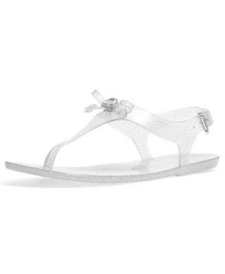 MICHAEL Women's Eva Buckle Thong Jelly Flat Sandals