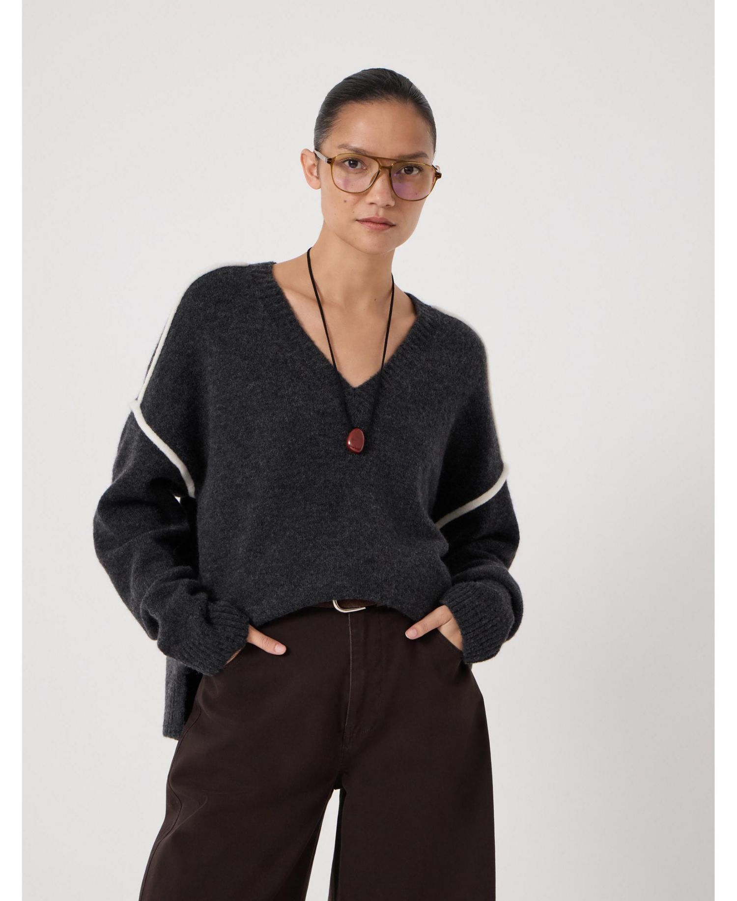 Women's Billie Wool Blend V Neck Sweater
