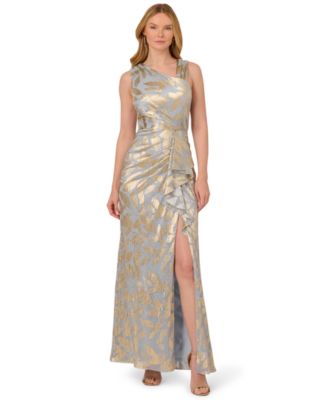 adrianna papell foil asymmetric maxi dress sage gold Amazon.com: Adrianna Papell Foil Asymmetric Gown Sage/Gold 2 : Clothing,  Shoes & Jewelry