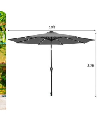 Outdoor 10 FT Patio Umbrella with Built-In Solar LED Lights