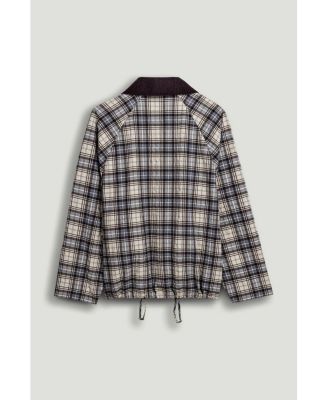 Women's Checked Contrast Collar Jacket
