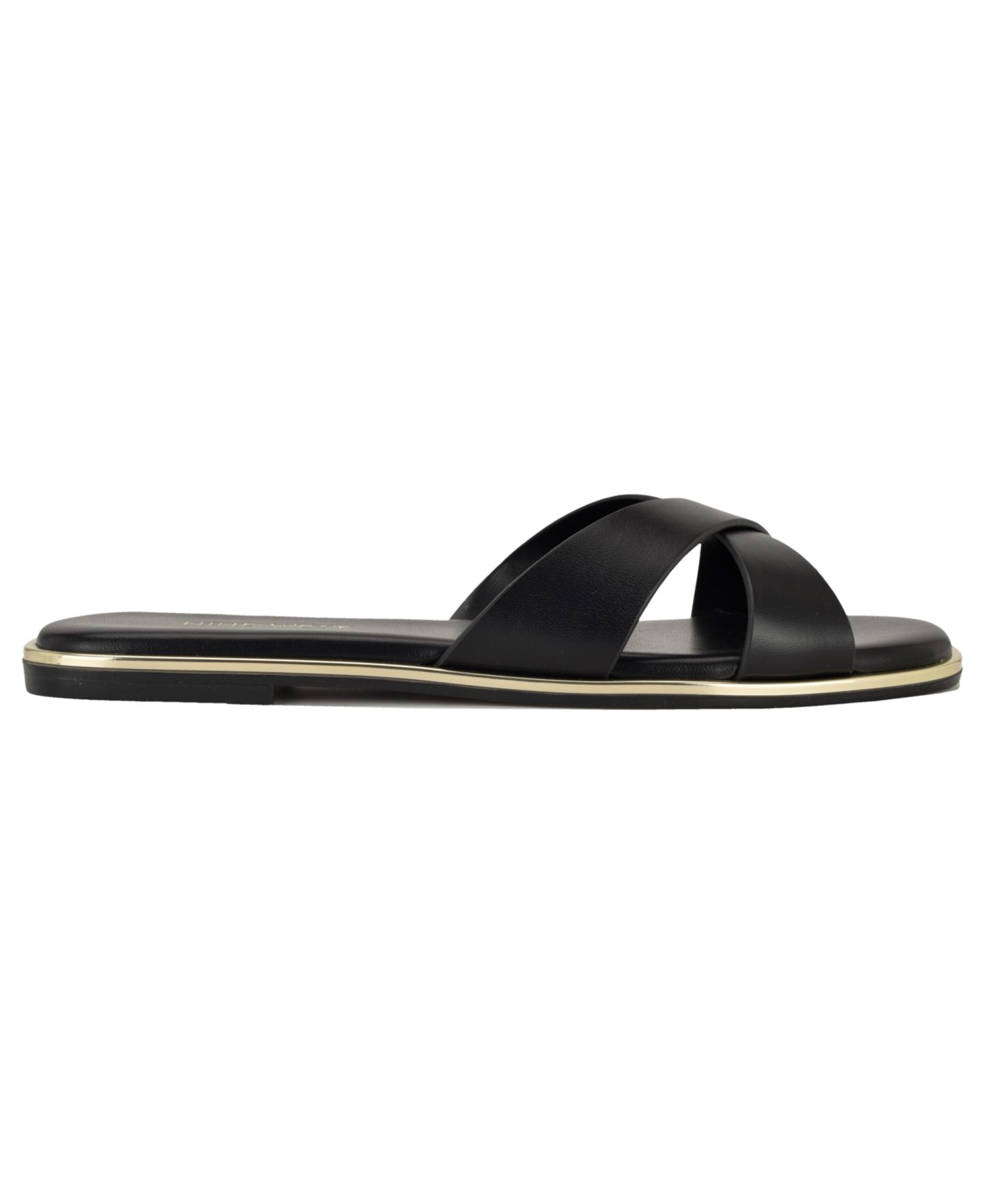 Женские сандалии Nine West Edeny Criss-Cross Flat Slip-On, цвет: Чёрный — фото 2
