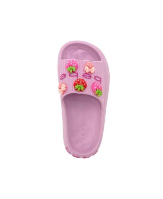 Little Girls Girls  EVA Slide – Lightweight Comfy Slide Sandals with Strawberry Charms