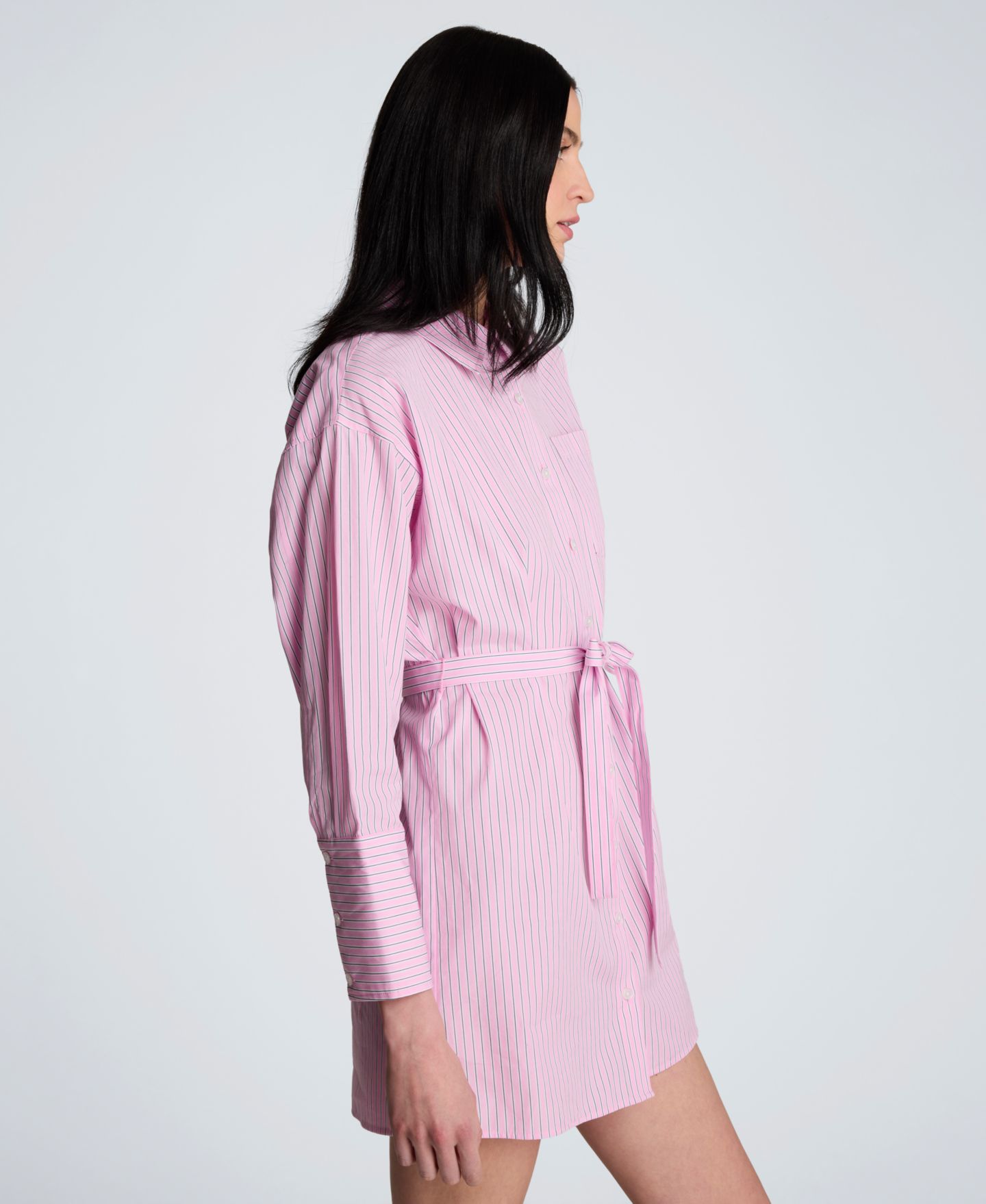Женское платье Kenneth Cole Striped Mini Shirt-Dress, цвет: Розовый разноцветный — фото 6