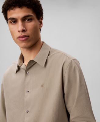 Men's Yarn-Dyed Stripe Seersucker Classic Button-Down Shirt