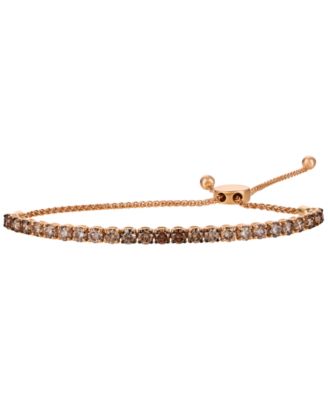 Ombre Chocolate Diamond (4 ct. t.w.) Bolo Bracelet in 14k Strawberry Gold