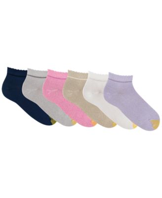Women's Scalloped Edge Quarter Socks, 6-Pack