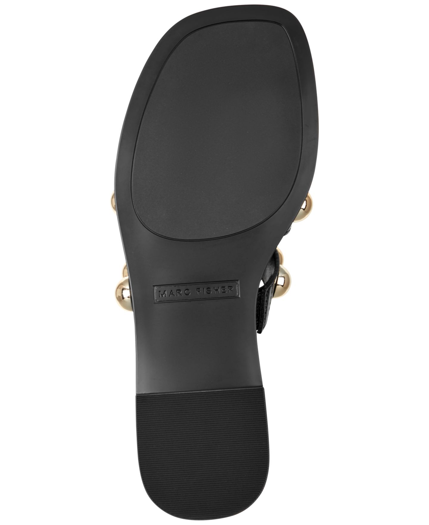 Женские сандалии Marc Fisher Zalary Ornamented Strappy Slip-On, цвет: Чёрный / Золотой — фото 5