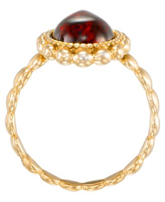 Amber Teardrop Ring (1.4 ct. t.w.) in 18k Gold Over Sterling Silver