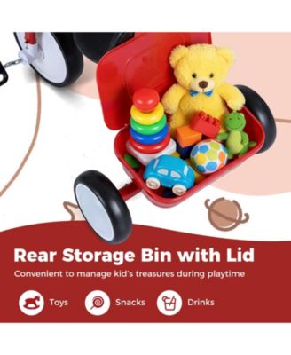 Toddler Tricycle with Glowing Wheels and 4-Level Adjustable Seat