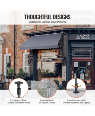 157 x 47" Retractable Patio Awning Sunshade Shelter with Crank Handle