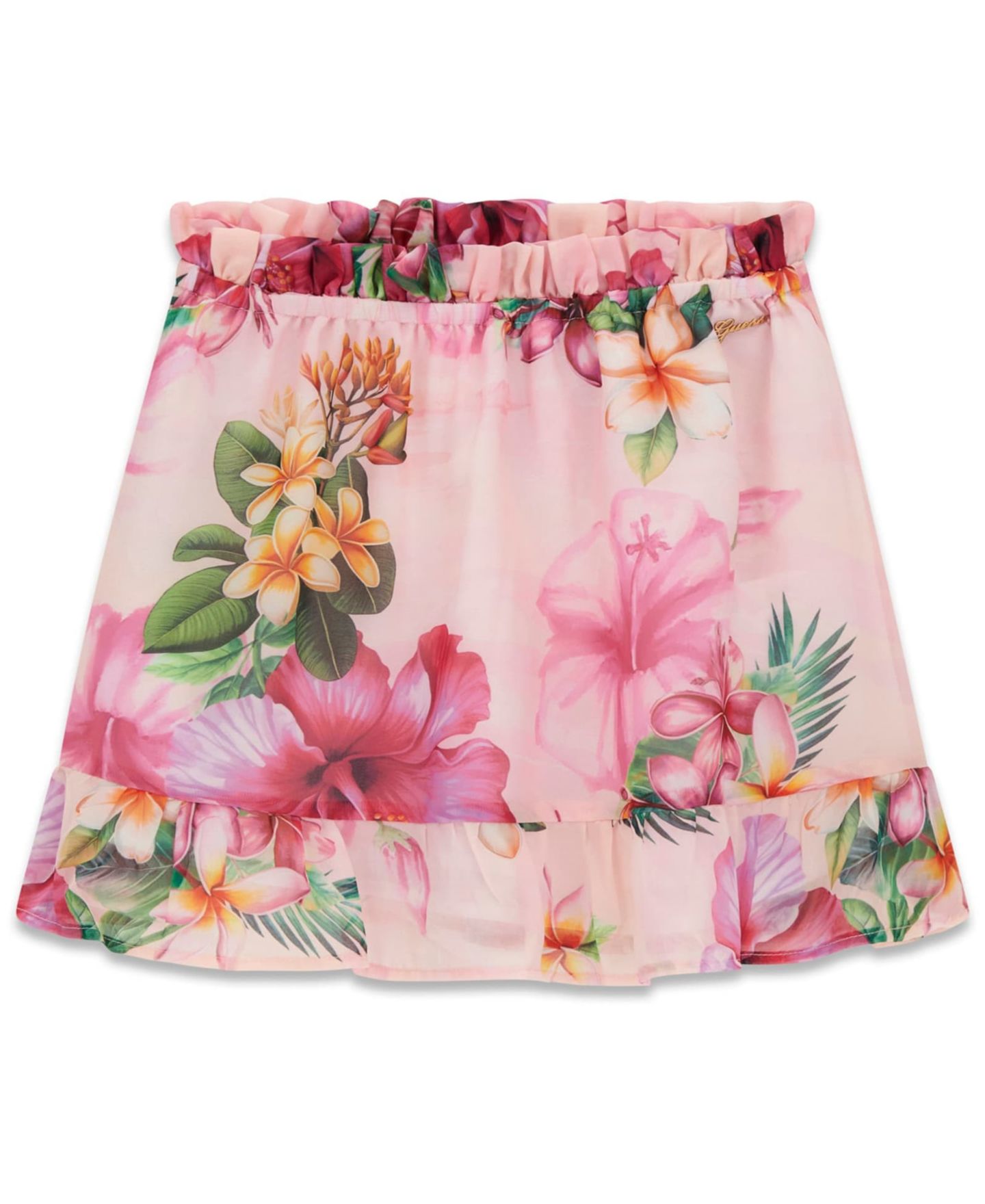 Юбка GUESS Chiffon Flare-Fit Skirt для девочек, цвет: Розовый — фото 1