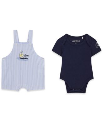 Baby Boys' Short-Sleeve Bodysuit and Seersucker Shortall, 2-Piece Set