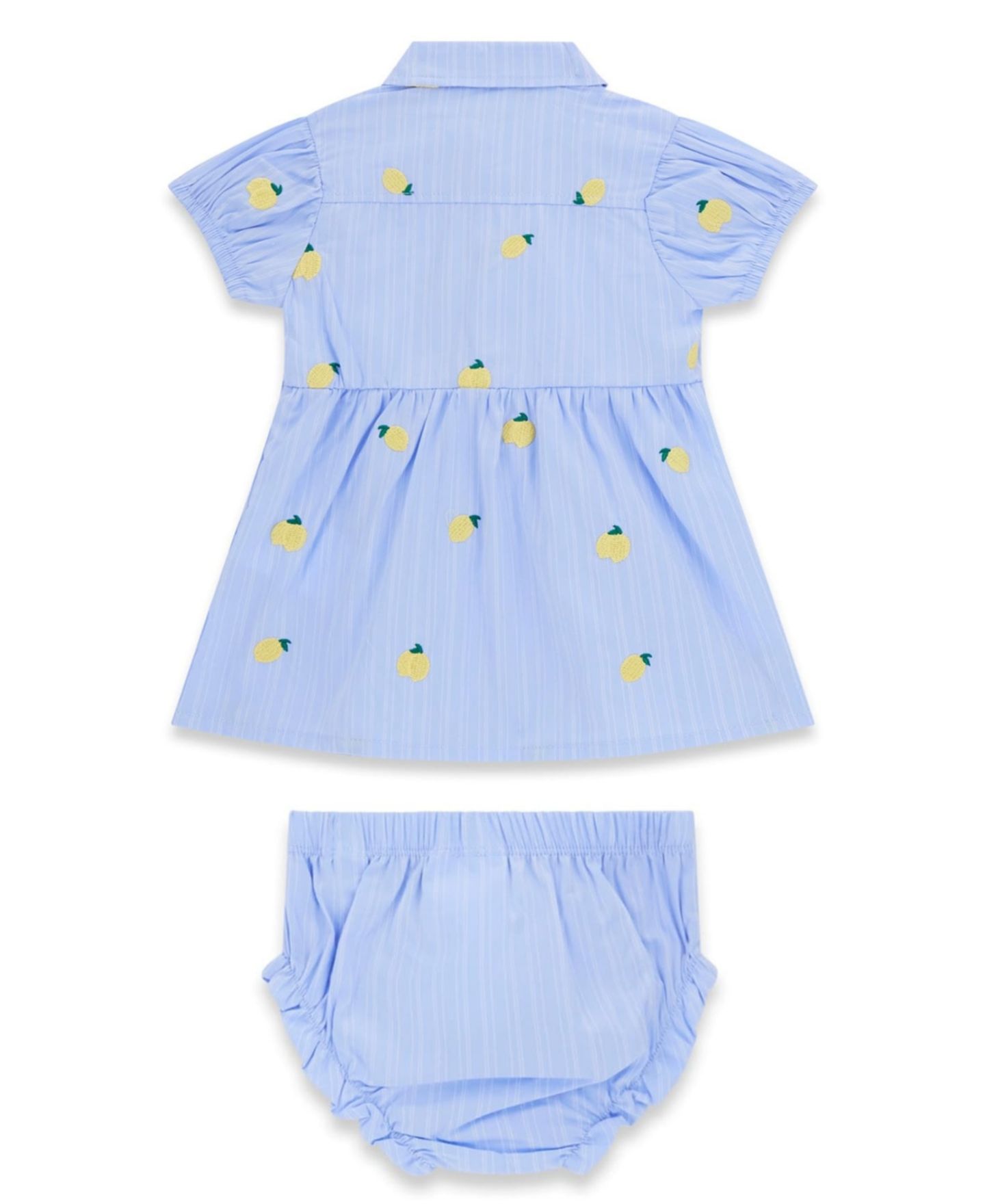Платье GUESS Yarn Dye Poplin Short-Sleeve Dress and Matching Bloomer для девочек-малышей, цвет: Синий — фото 2
