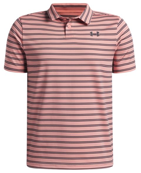 Поло Under Armour Matchplay Stripe Polo Shirt для мальчиков, цвет: Розовый