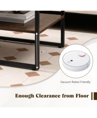 2PCS 2-Tier End Side Sofa Coffee Table 20'' Square Table for Living Room Bedroom