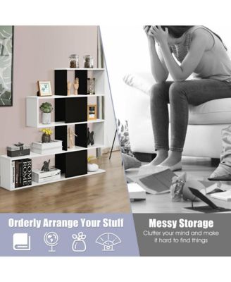 5-Tier Bookshelf Corner Ladder Bookcase Display Storage Rack