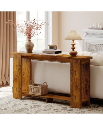 Farmhouse Console Table, 63" Narrow Entryway Table