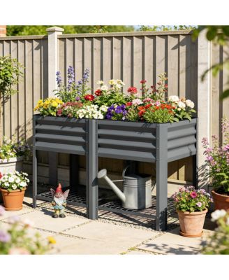 Raised Garden Bed with Storage Shelf 31.5" High