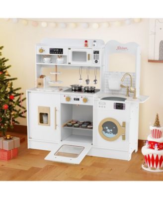 Pretend Play Kitchen for Kids with Interactive Lights and Sound