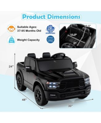 2 Seater 24V Ride on Toy for Big Kids Licensed Ram Truck with Remote and Music