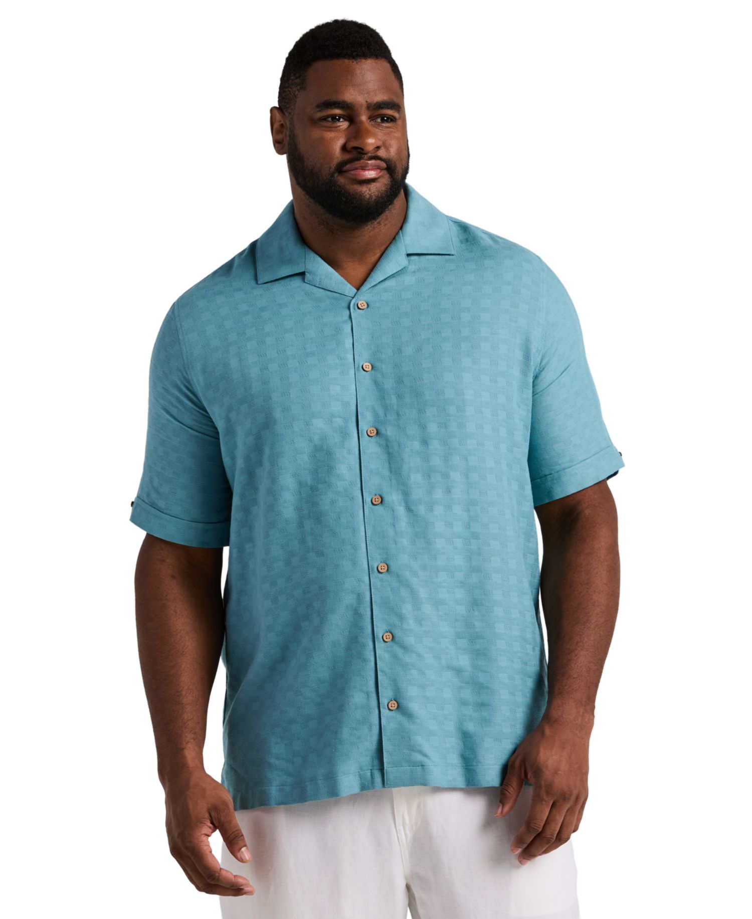 Men's Big & Tall Geometric Dobby Print Shirt