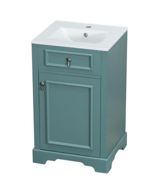 20" Bathroom Vanity with Ceramic Sink, Soft Close Door, Adjustable Shelf & Door Storage for Small Bathrooms