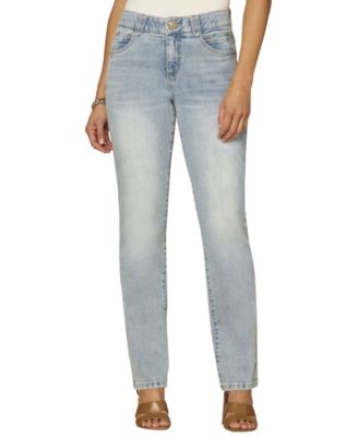 Petite Mid-Rise Straight Leg Jeans