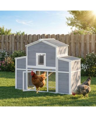 arge Chicken Coop, Wooden Chicken House with 2 Nesting Boxes