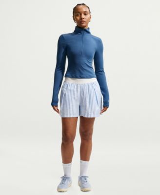 Women's Sportswear Ribbed Quarter-Zip Long-Sleeve Top