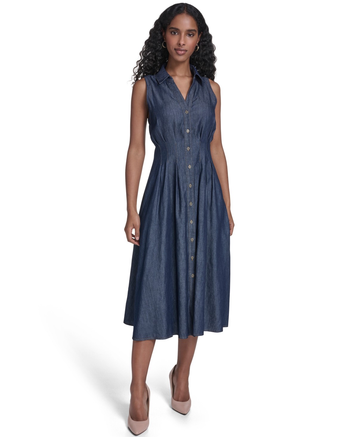 Женские платья Tommy Hilfiger Women's Collared Neck Shirt-Dress — фото 1