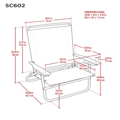 4-Position Easy In-Easy Out Folding Beach Chair
