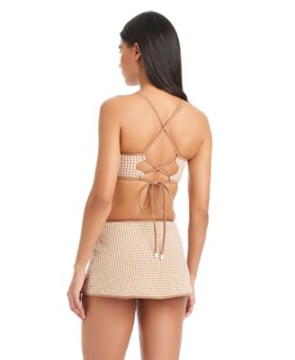 Women's Check Me Out High-Rise Swim Skirt