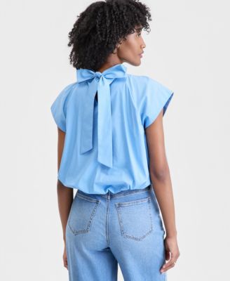 Women's Cotton High-Neck Bubble Top