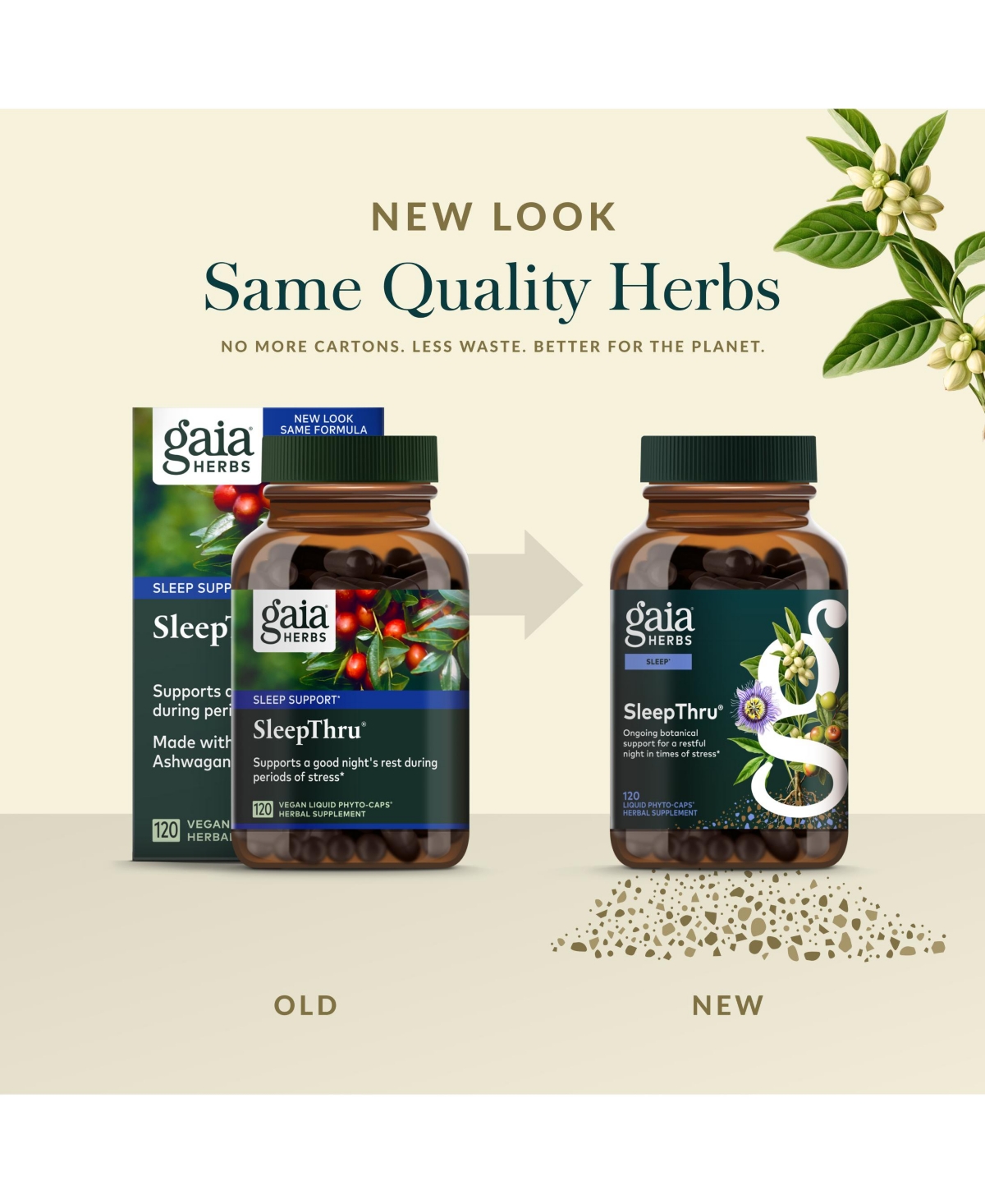 Gaia Herbs SleepThru - Natural Sleep Support Supplement with Organic Ashwagandha Root, Organic Magnolia Bark, Passionflower