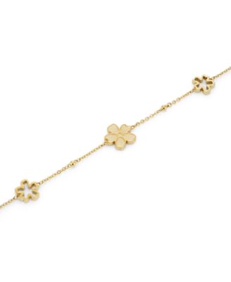 Women's Forget Me Not Gold Tone Stainless Steel Bracelet
