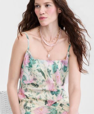 Women's Lena Lotus Printed Chiffon Ruffled Maxi Dress