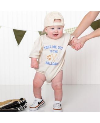 Baby Boys Take Me Out To The Ballgame Short Sleeve Romper