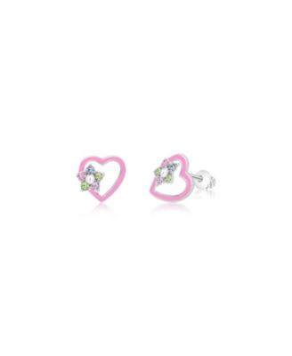 Girls Heart Hypoallergenic Earrings with Surgical Titanium Screwbacks
